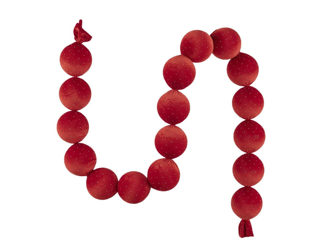 EDG Enzo De Gasperi Festone Natalizio con 17 Palle Brillanti Rosse L180 cm – Decorazione di Natale