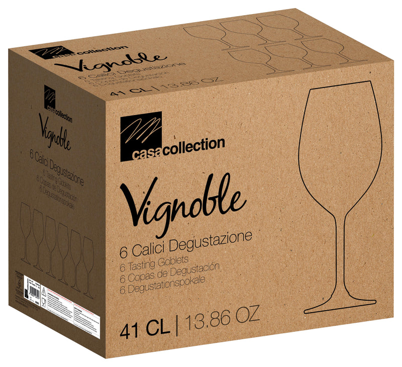 Dimo Set 6 Verres Vignoble pour Vin Blanc 41 cl