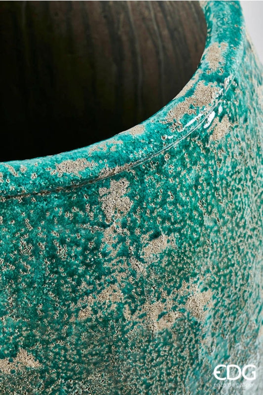 Vase EDG Enzo De Gasperi Phoenix Courbé H 51 Cm P 46 Cm Vert Imperméable