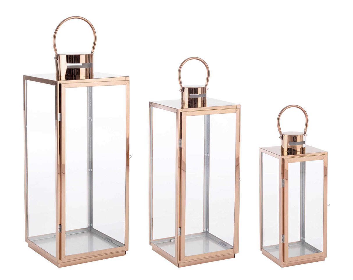 Bizzotto Set 3 Lanternes Alban Cuivre