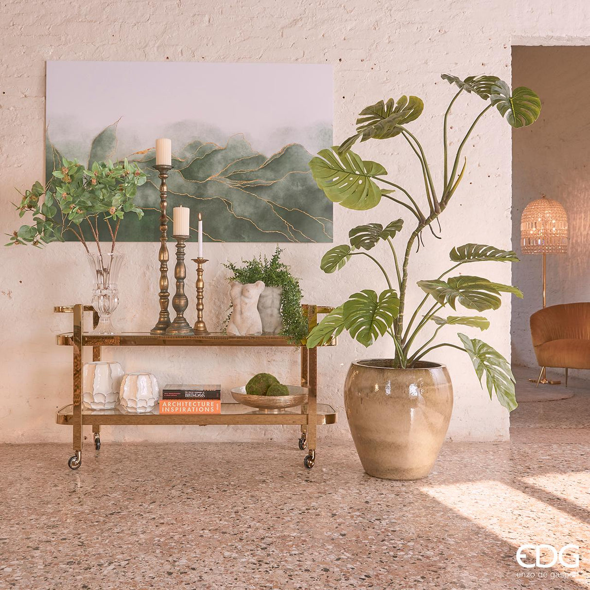 Vase Chakra creux EDG Enzo De Gasperi H23,5 D25,5 C0 Ivoire