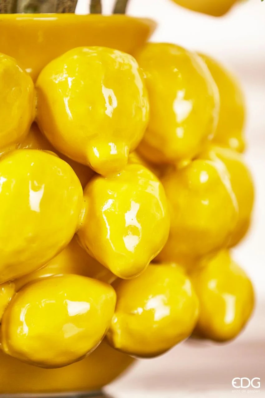 EDG Enzo De Gasperi Vase Citron Chakra H 19 Cm D 28 Cm 36 Fruits Jaune