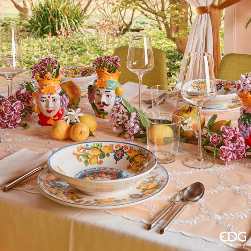 Vase tête de Sicile EDG Enzo De Gasperi H 13 cm pour elle ou lui 1 pièce vert