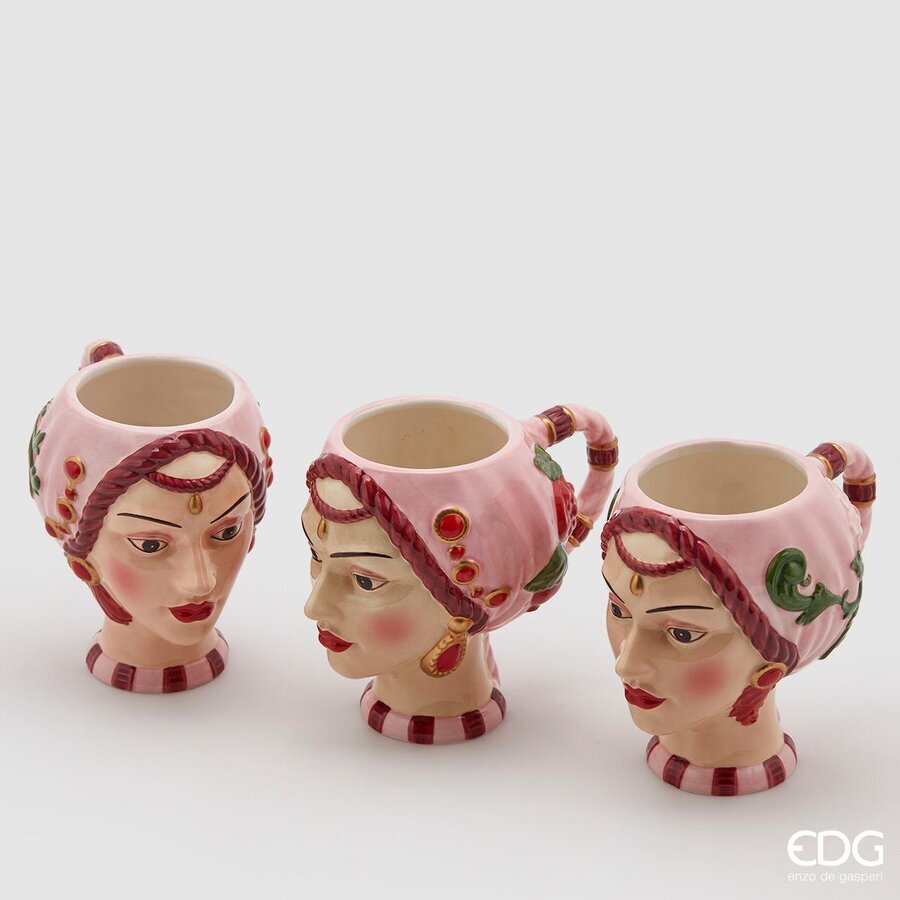 Tasse Sicile EDG Enzo De Gasperi 3 pièces H12 rose à usage alimentaire