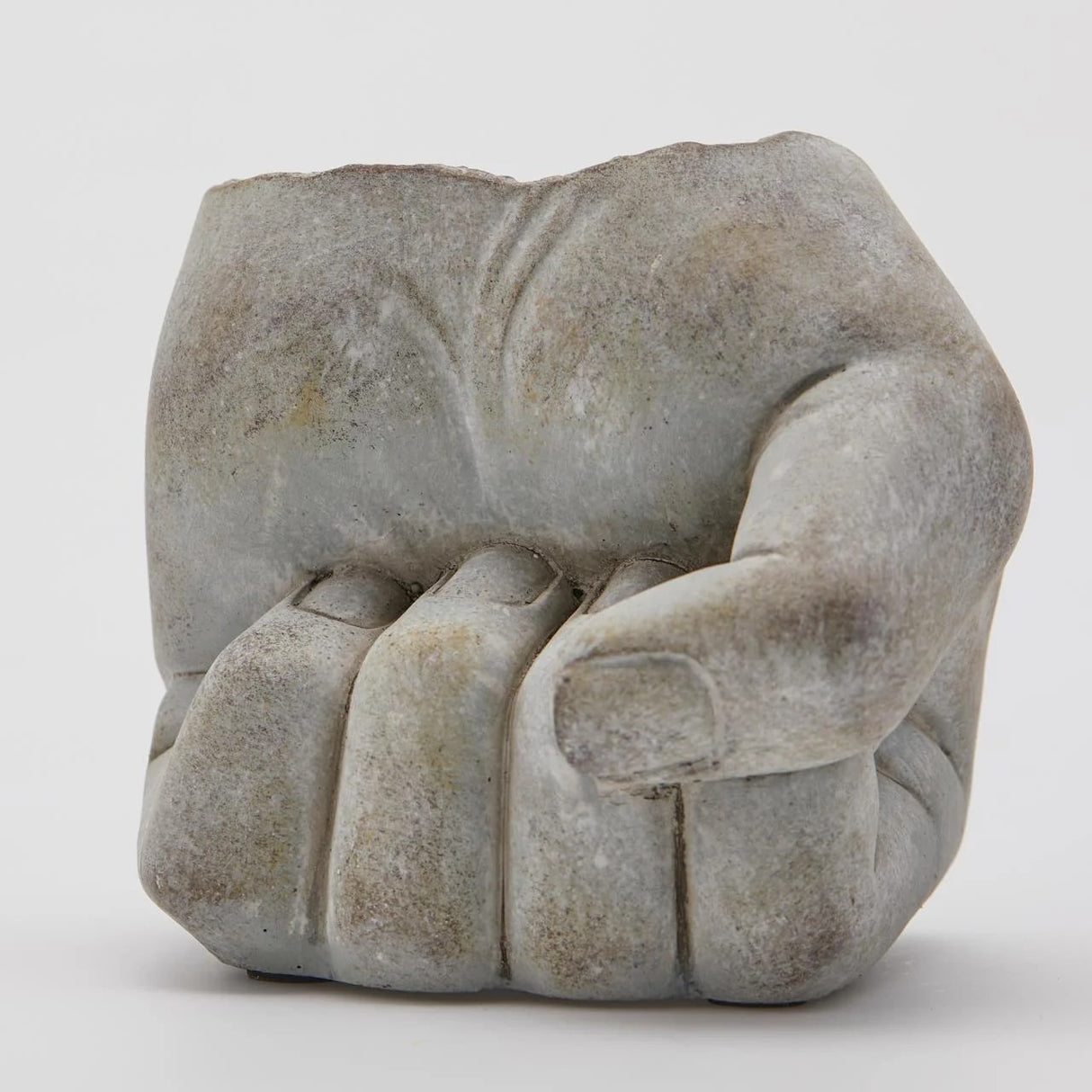 EDG Enzo De Gasperi Cement Vase Fist H 13 Cm L 14 Cm L 14 Cm Grey Waterproof