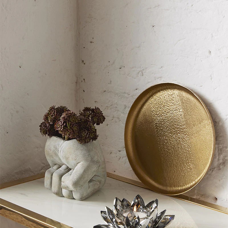 Vase en ciment EDG Enzo De Gasperi Fist H 17 cm L 18 cm L 18 cm Gris Imperméable