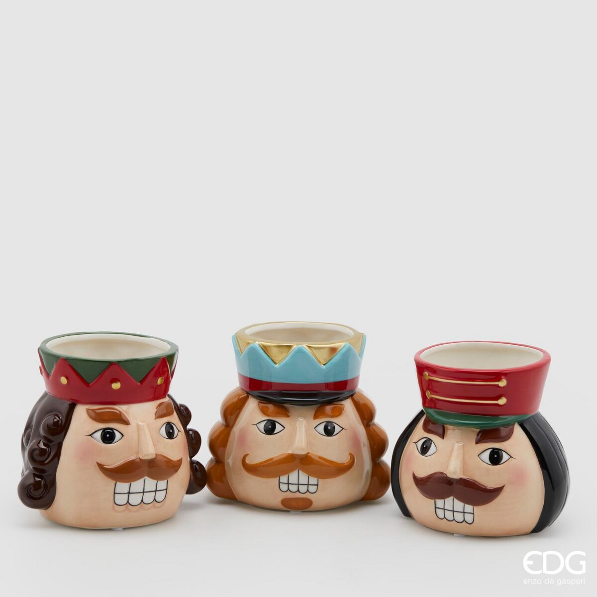 Vase EDG Enzo De Gasperi Tête de Soldat H 12 Cm D 13 Cm Multicolore 1 Pc