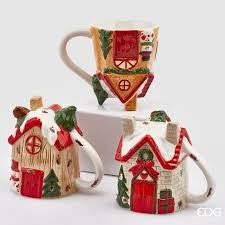 Mug EDG Enzo De Gasperi Maison à l'envers 3 pièces H12 D10 Multicolore