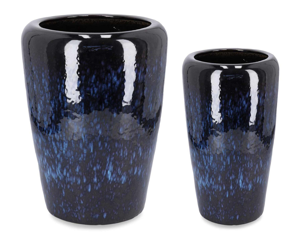 Lot de 2 vases évasés Jia bleus Bizzotto