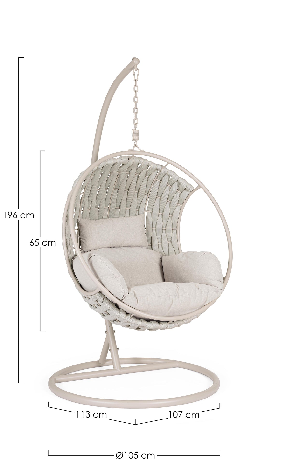 bizzotto bizzotto poltrona sospesa galapagos max 130 kg bianco ean 8051836678095