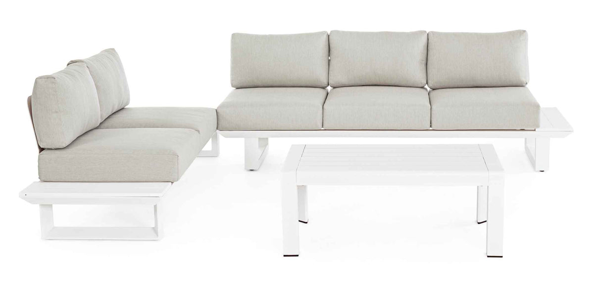 Ensemble de salon d'angle Bizzotto Konnor blanc