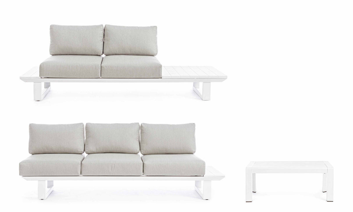 Ensemble de salon d'angle Bizzotto Konnor blanc