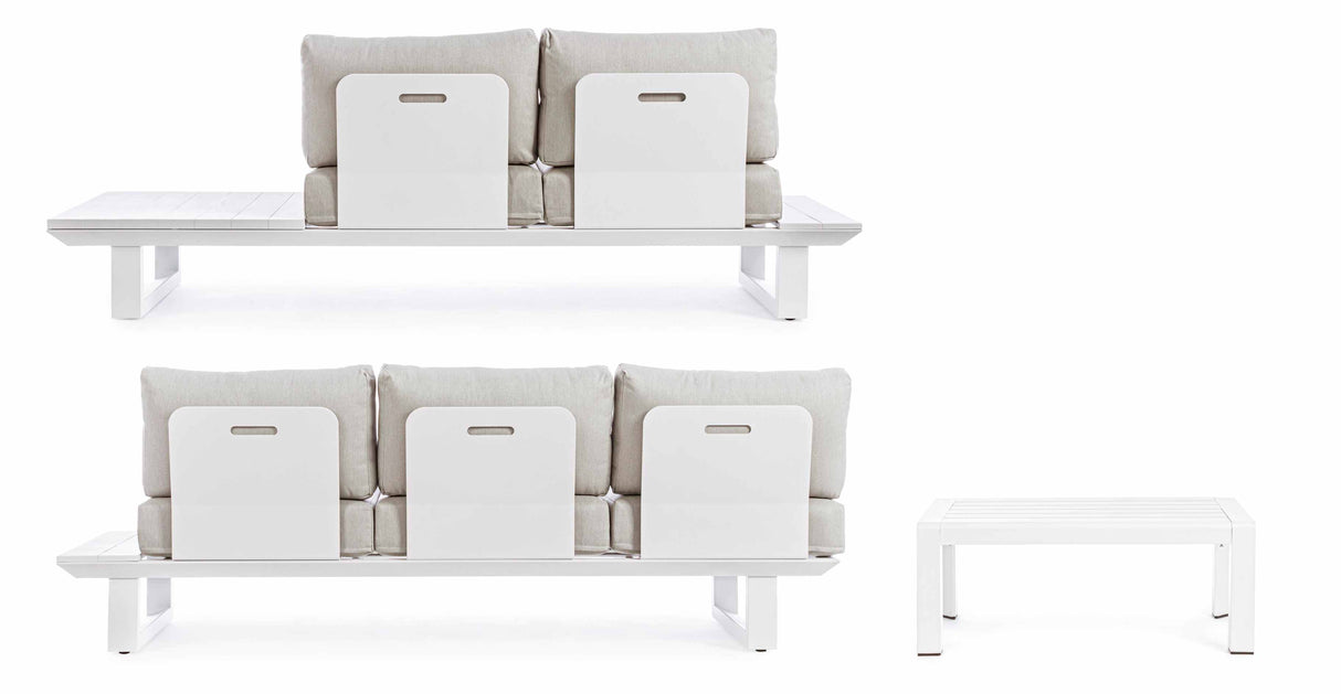 Ensemble de salon d'angle Bizzotto Konnor blanc