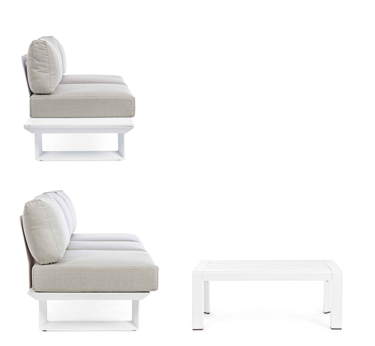 Ensemble de salon d'angle Bizzotto Konnor blanc