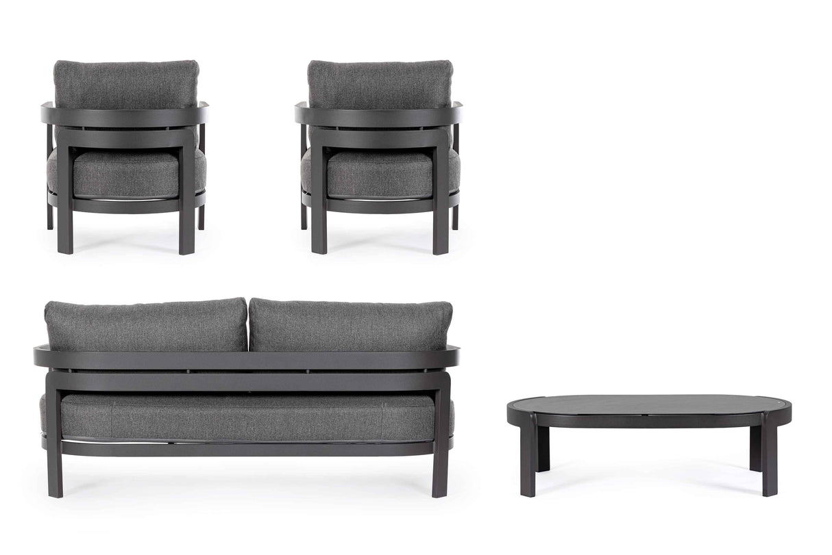 Bizzotto Set 4 Presley Lounge Anthracite