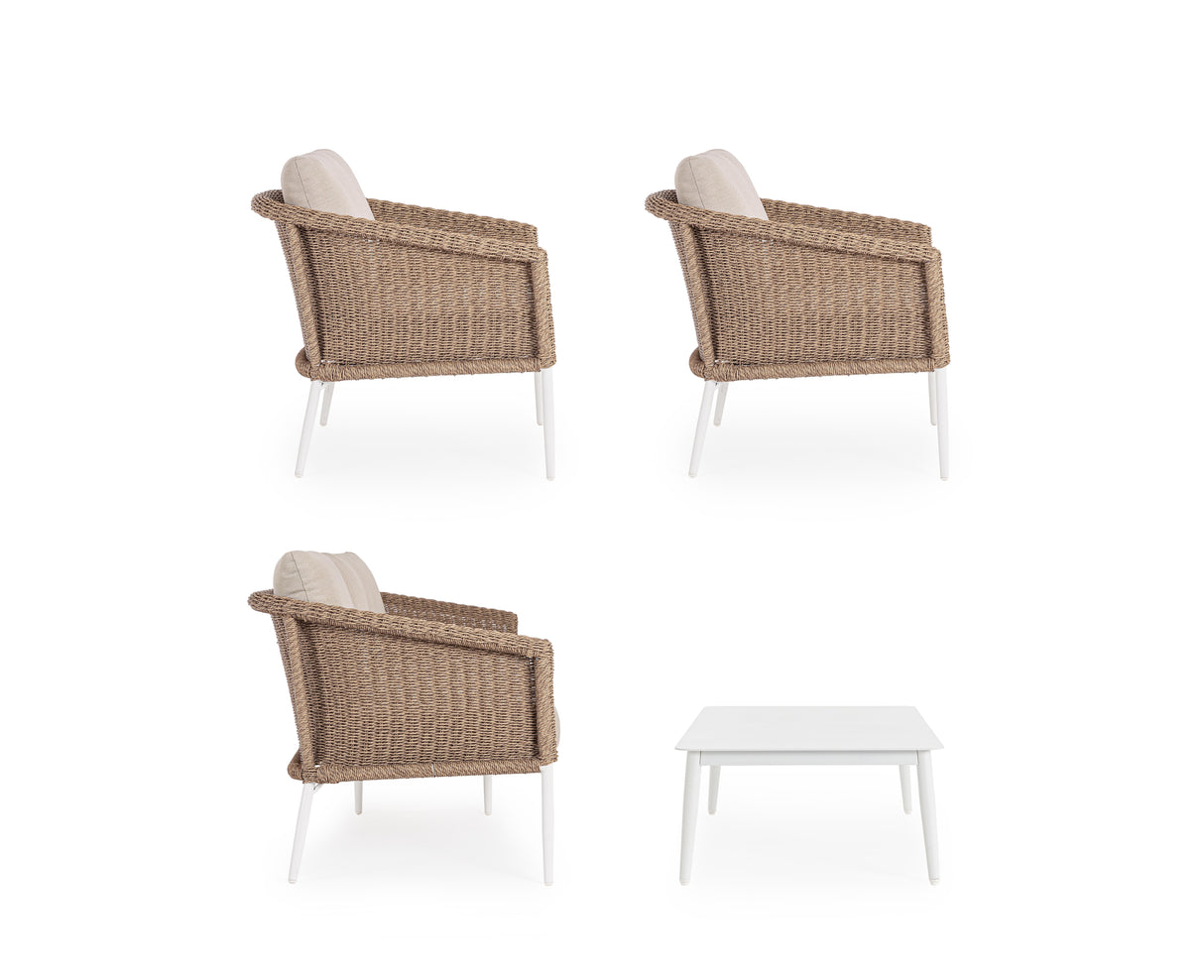 Bizzotto Oceana 4-Element Living Room Set Vapor White