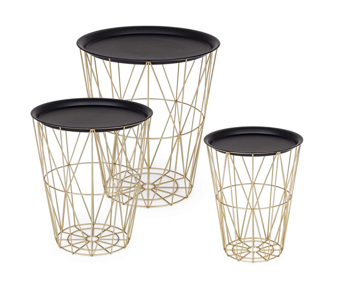 Ensemble de 3 pièces Bizzotto Tables Atom Gold