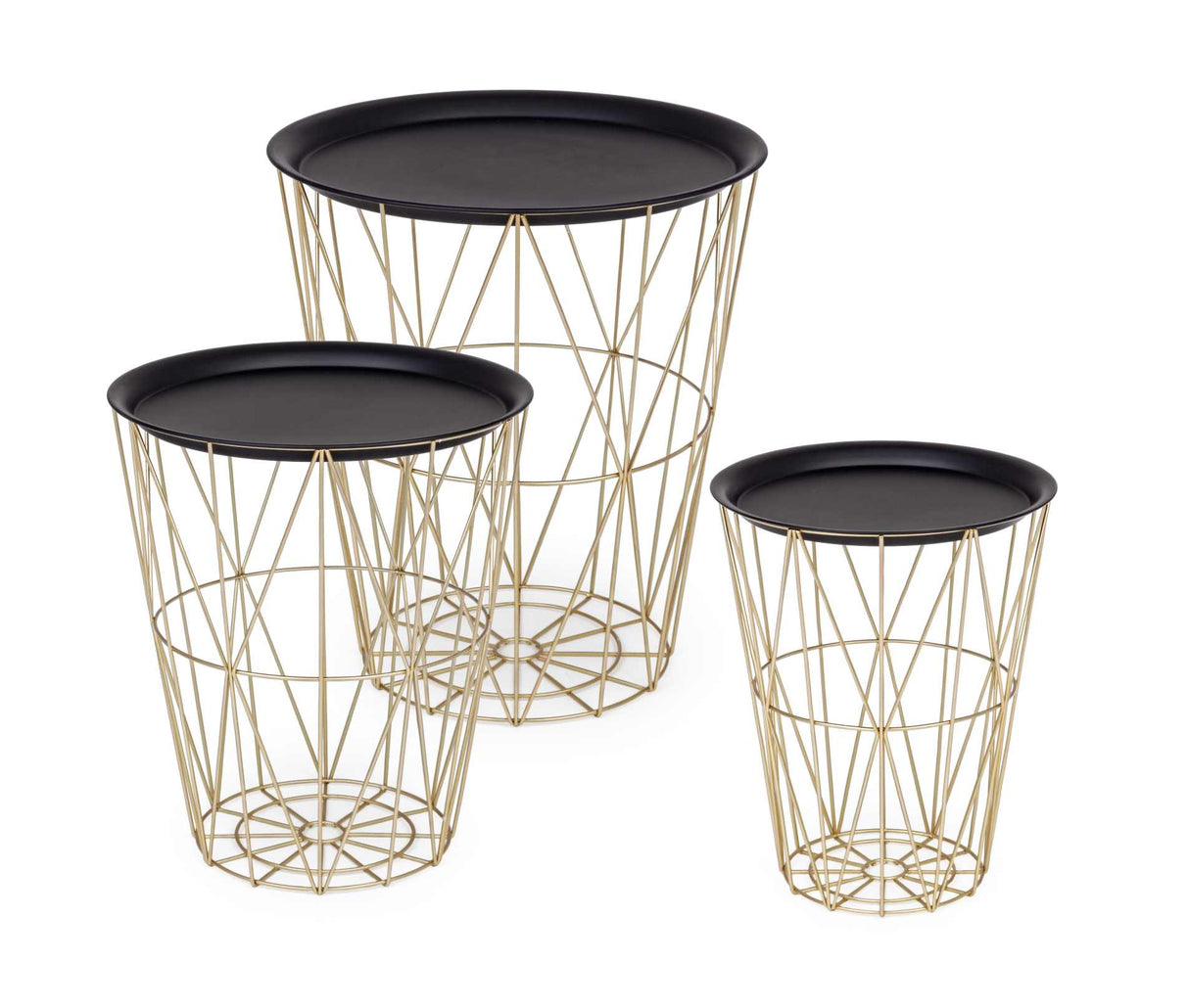 Bizzotto Set of 3 Cont. Atom Gold Tables
