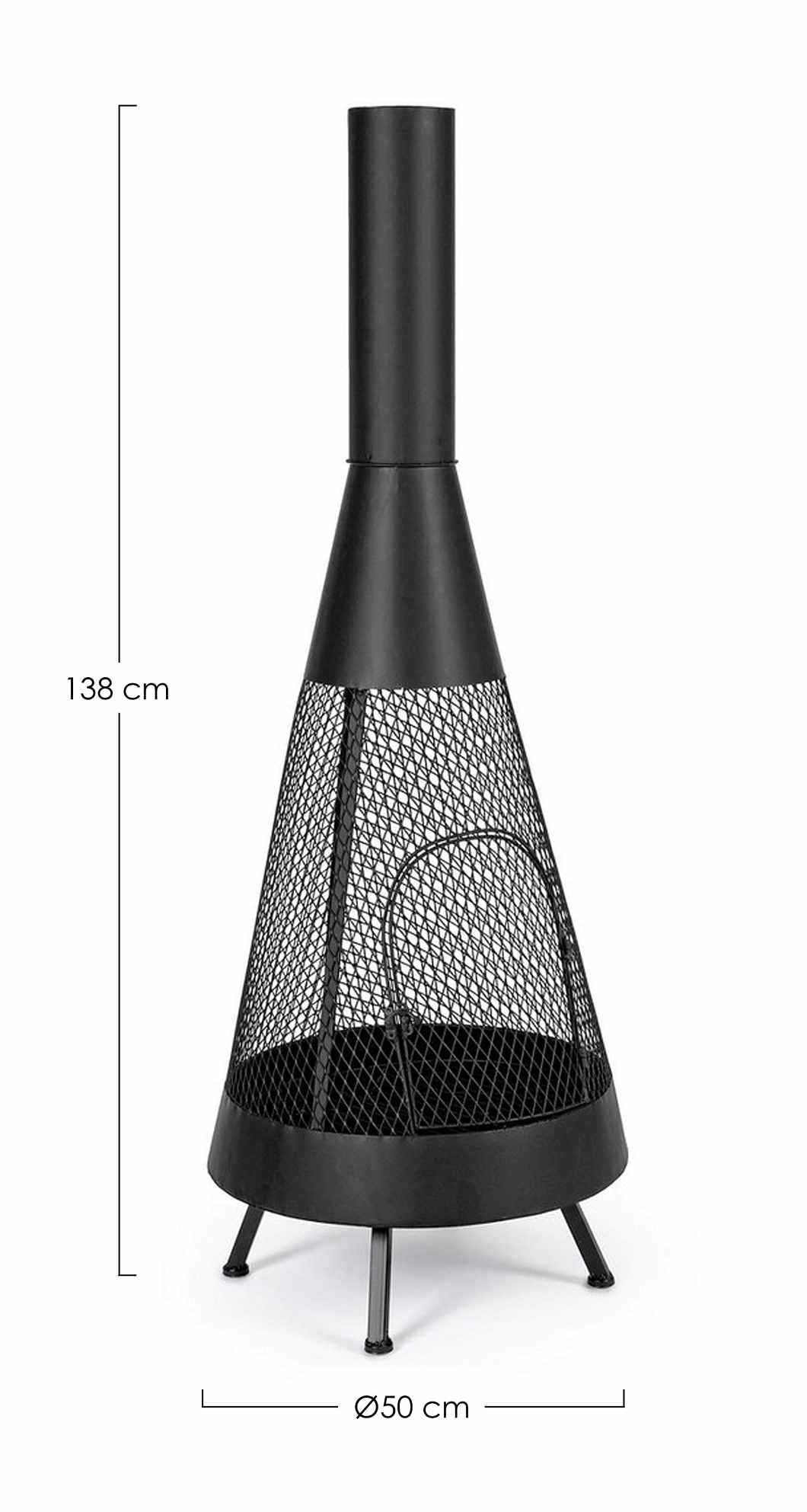 bizzotto bizzotto braciere efesto tondo d 50 cm h 138 cm nero ean 8051836293250