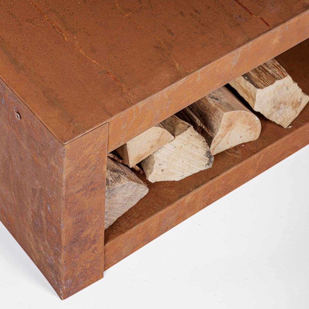 bizzotto bizzotto braciere con portalegna efesto h 38 cm l 70 cm l 70 cm effetto ruggine ean 8051836466852