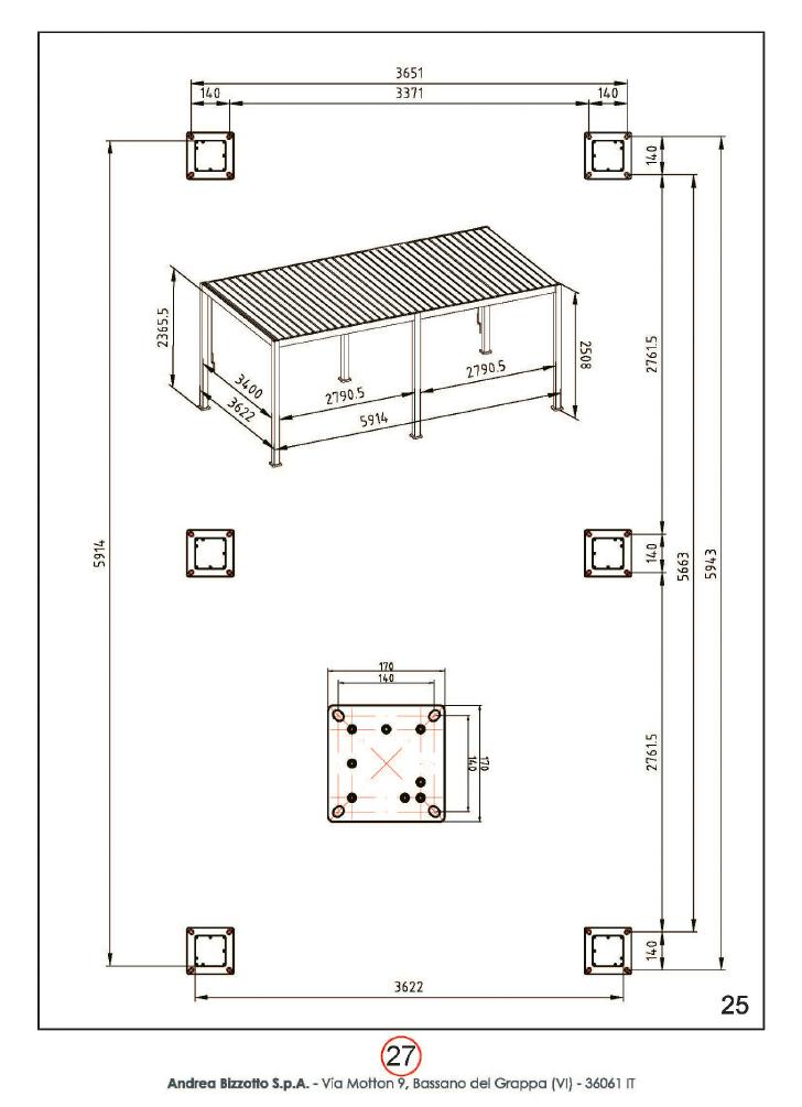 bizzotto bizzotto pergola ocean 36 x 6 mt antracite ean 8051836479999