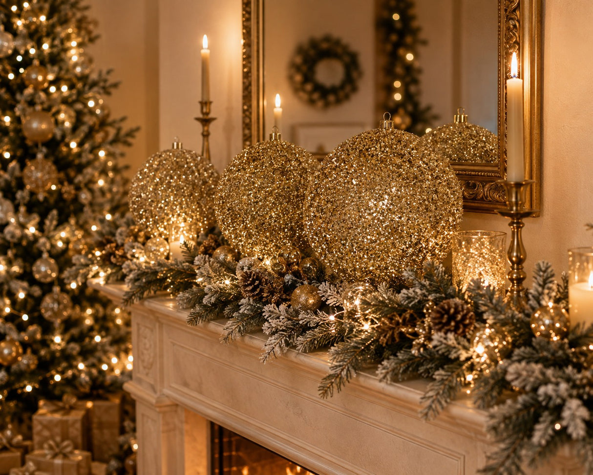 Bizzotto Sfera Natalizia Angelica Champagne D 20 cm Decorazione per Albero di Natale