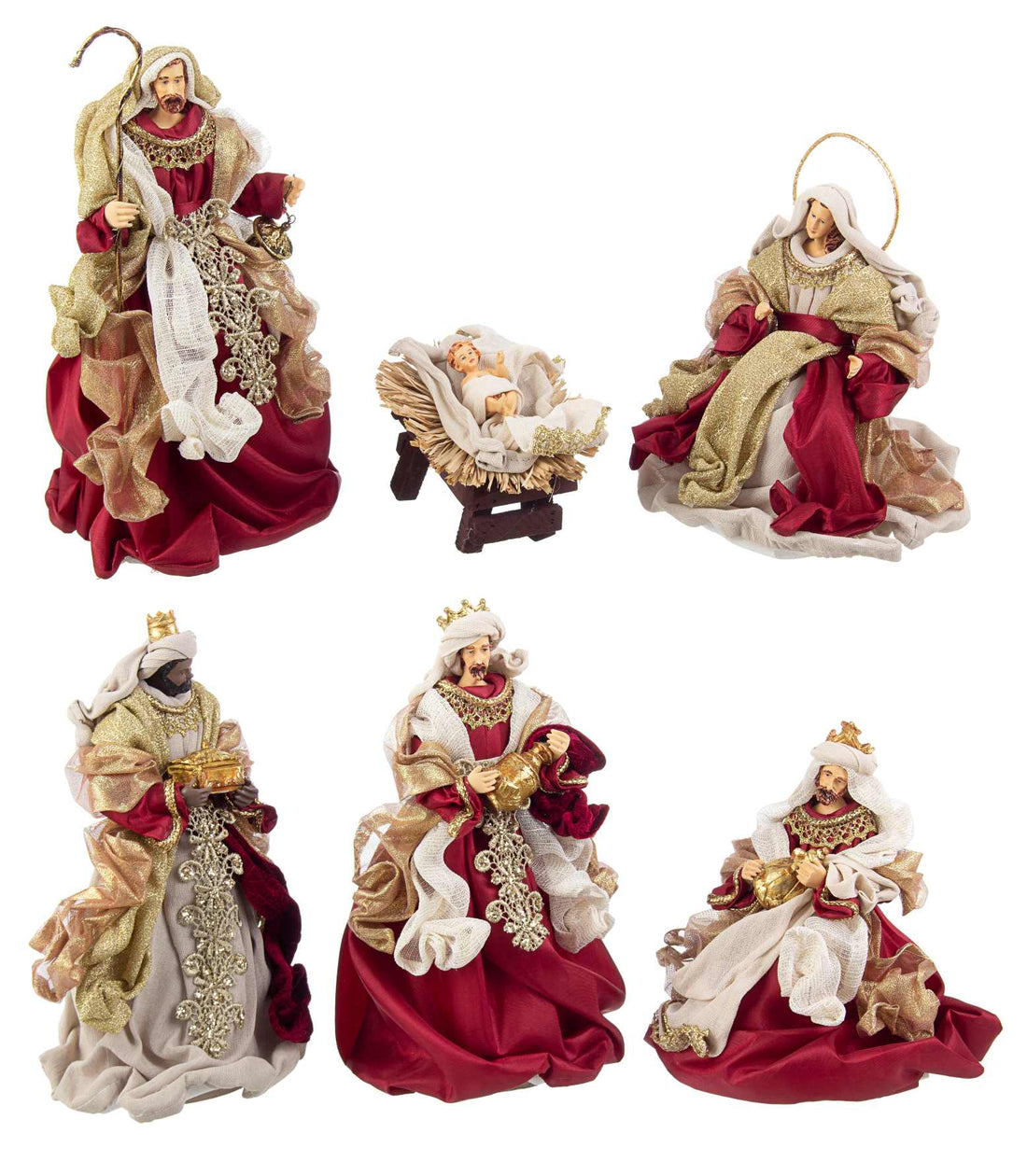Crèche Bizzotto 6 figurines Noël Festive Bordeaux