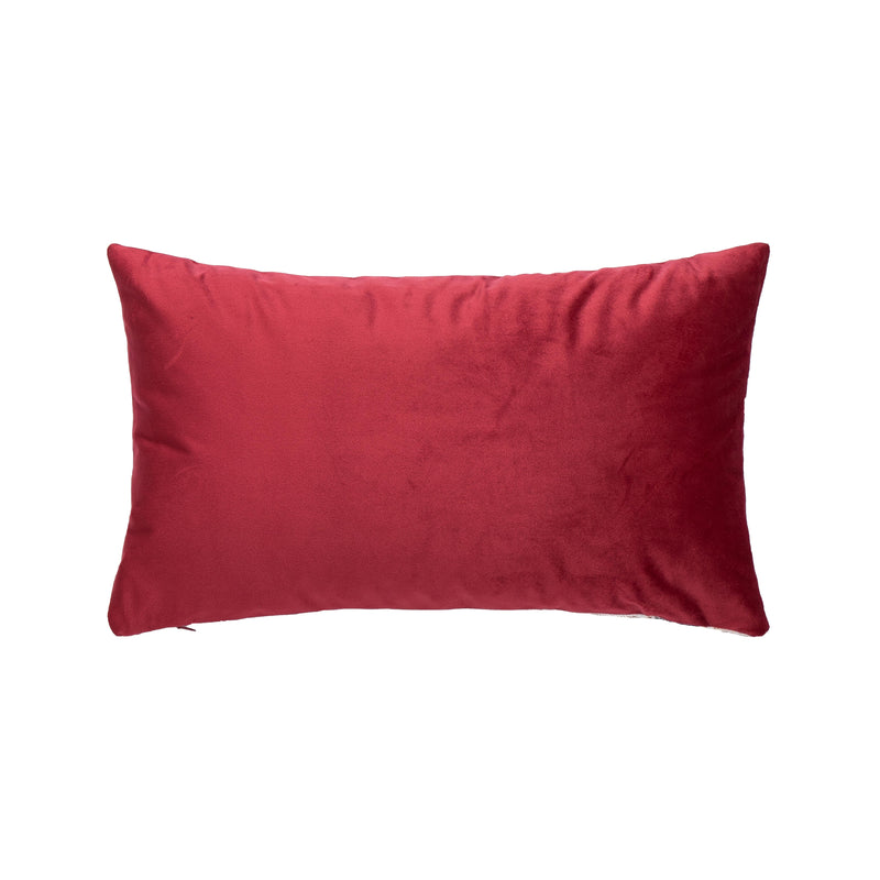 Bizzotto Coussin de Noël Snowlyn Paysage Rouge 30x50 cm – Coussin Décoratif de Noël avec Housse et Rembourrage en Polyester