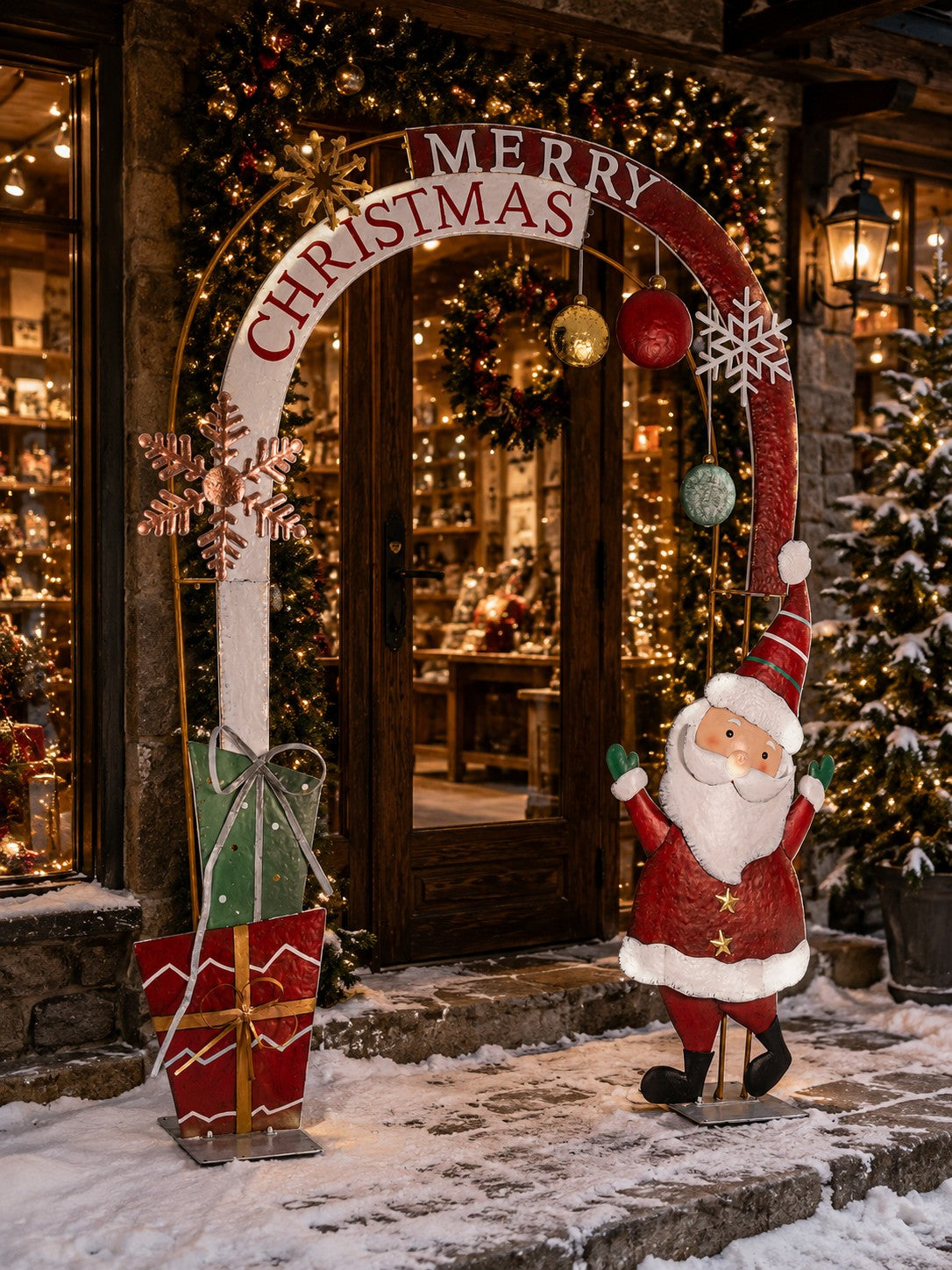 Bizzotto Arco Decorativo Roisin Merry Christmas 216x50x286 cm Decorazione Natalizia