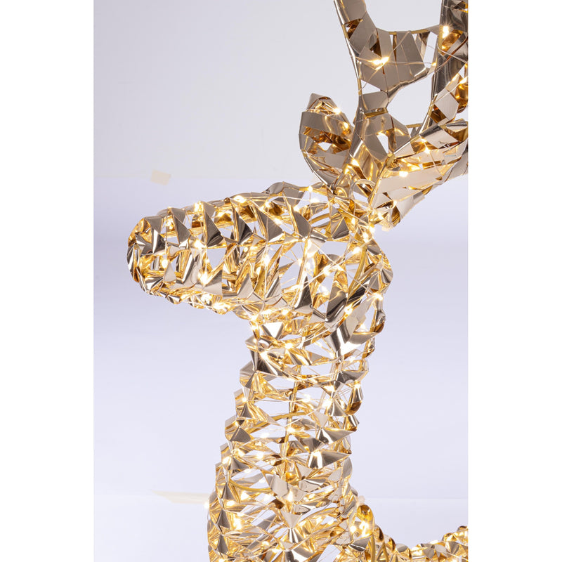Bizzotto Renna Natalizia Ellary Oro con 600 Micro LED Classic 50x19x80 cm Decorazione Luminosa