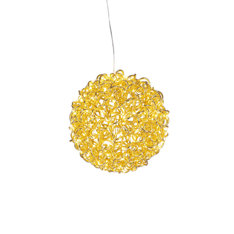 Bizzotto Decorazione Sferica Zoe Oro con 400 Micro LED Classic D 30 cm Addobbo Natalizio Luminoso