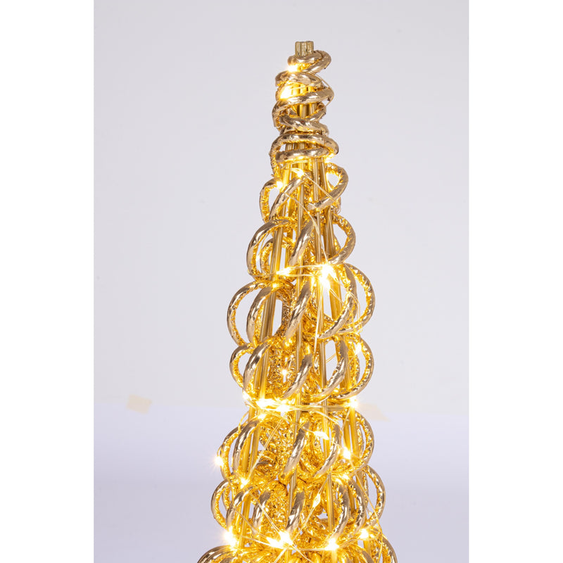 Bizzotto Cono Natalizio Zoe Oro con 400 Micro LED Classic Ø20x80 cm Decorazione Luminosa