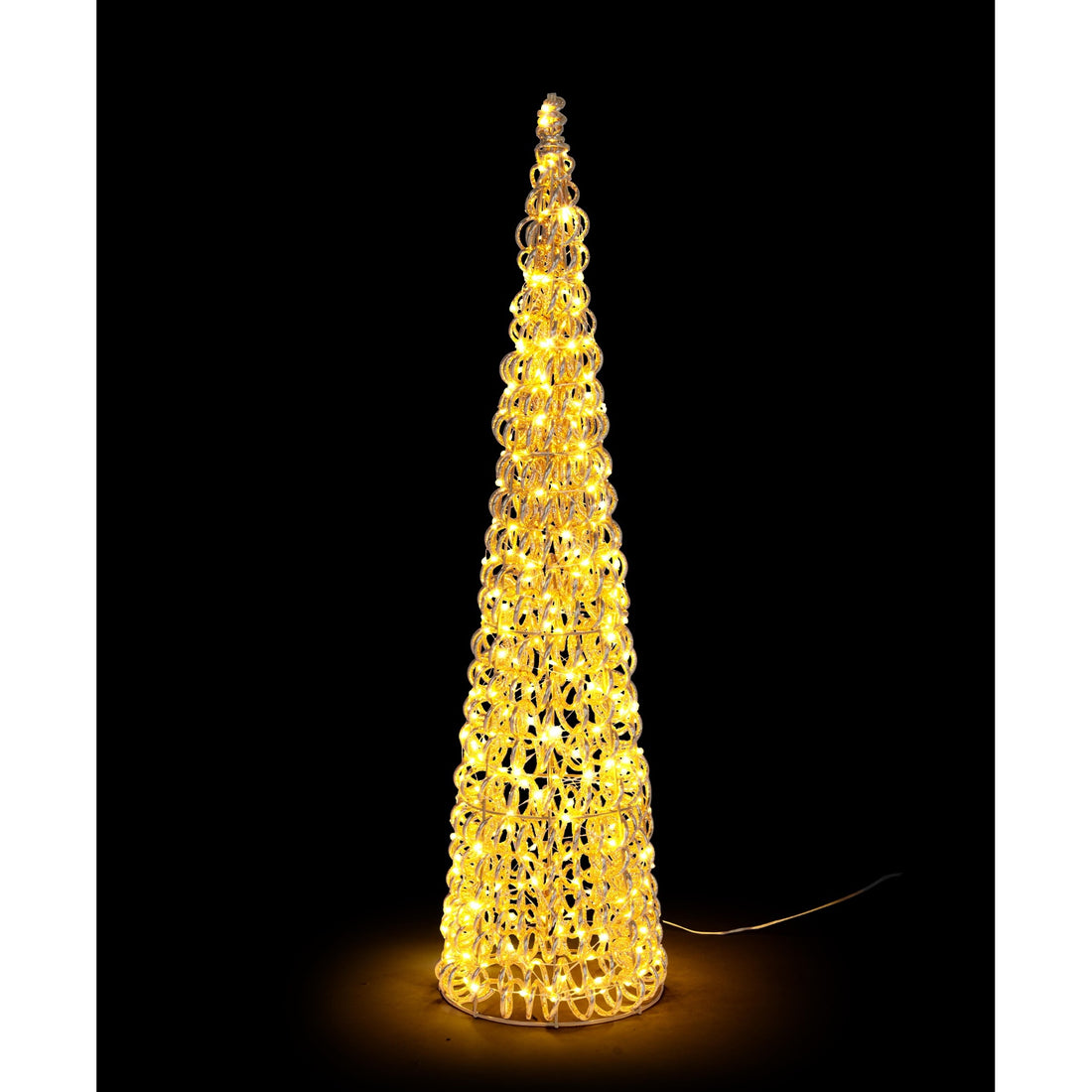 Bizzotto Cono Natalizio Zoe Oro con 400 Micro LED Classic Ø20x80 cm Decorazione Luminosa
