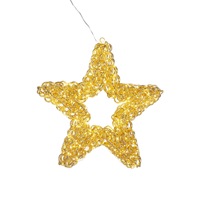 Bizzotto Stella Natalizia Zoe Oro con 500 Micro LED Classic 50x8x50 cm Decorazione Luminosa