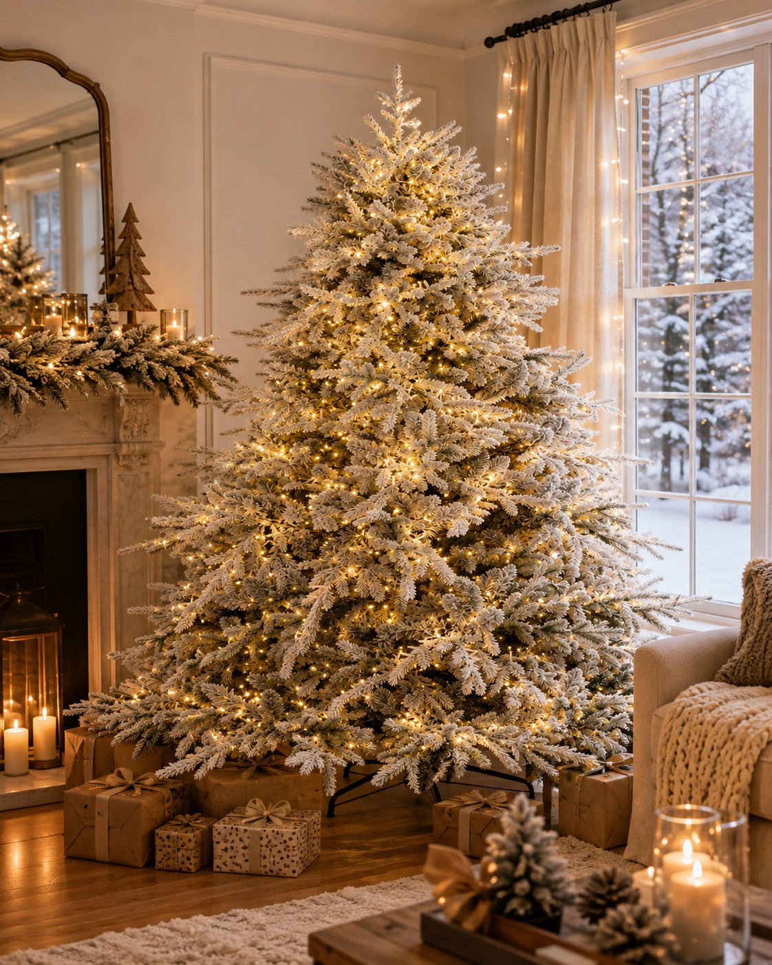 Bizzotto Albero di Natale Ritter Innevato H 270 cm con 6011 Rami e 10000 LED