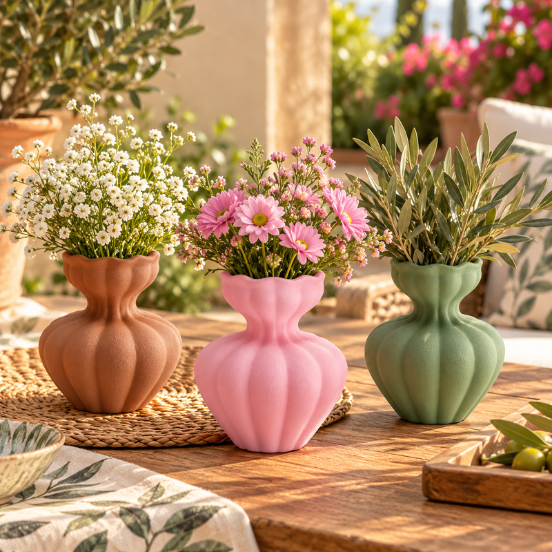 Ad Trend Vaso Decorativo in Vetro Ø 25 x H 31 cm – Vaso per Fiori e Arredo Casa, Modelli Assortiti 1 Pz