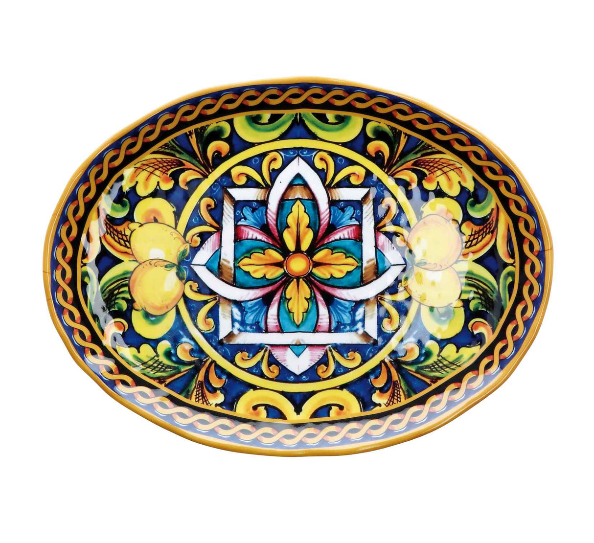 regalo italiano regalo italiano vassoio ovale melamina lemon 40 x 30 cm h 3 cm giallo ean 8057586002296