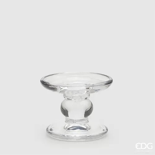 Bougeoir rond EDG Enzo De Gasperi avec sphère H 6 cm P 9 cm Naturel Transparent Snot et tige