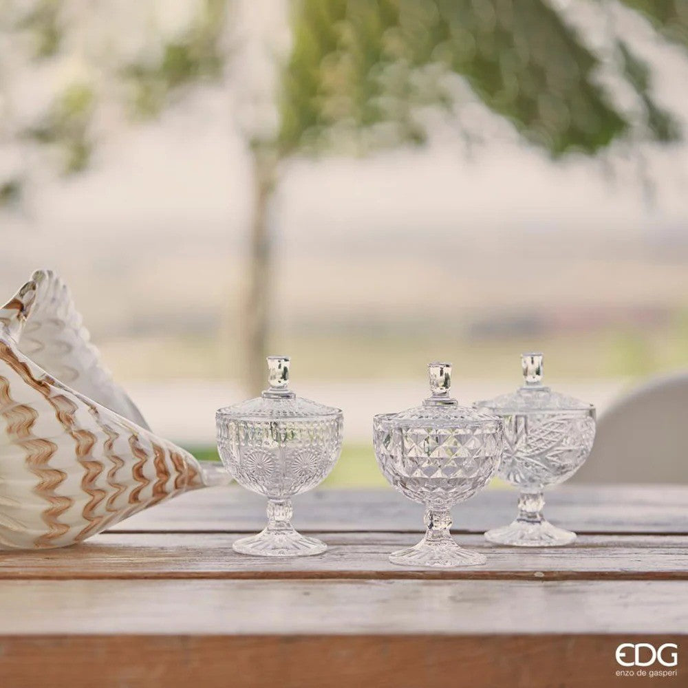 EDG Enzo De Gasperi Conteneur Cup Lines H15 D10 Naturel Transparent