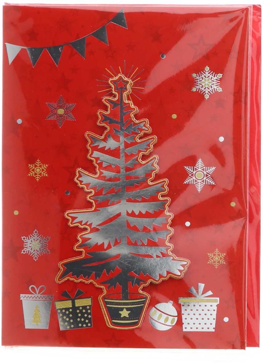 Carte de vœux de Noël italienne avec enveloppe 15 x 20 cm, couleurs assorties, 1 pièce