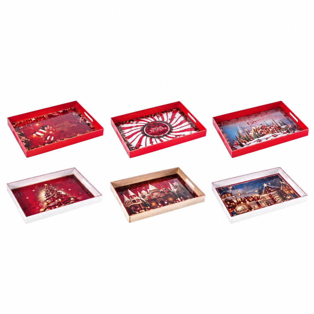 Plateau Rectangulaire de Noël Ad Trend en Plastique Assorti 40x30 cm 1 pcs – Accessoire Décoratif pour la Table de Noël