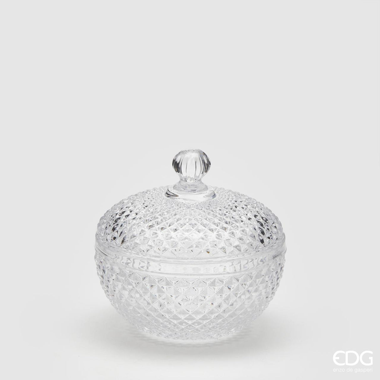 EDG Enzo De Gasperi Round Container Rhombus H11 D12 Nature Transparent