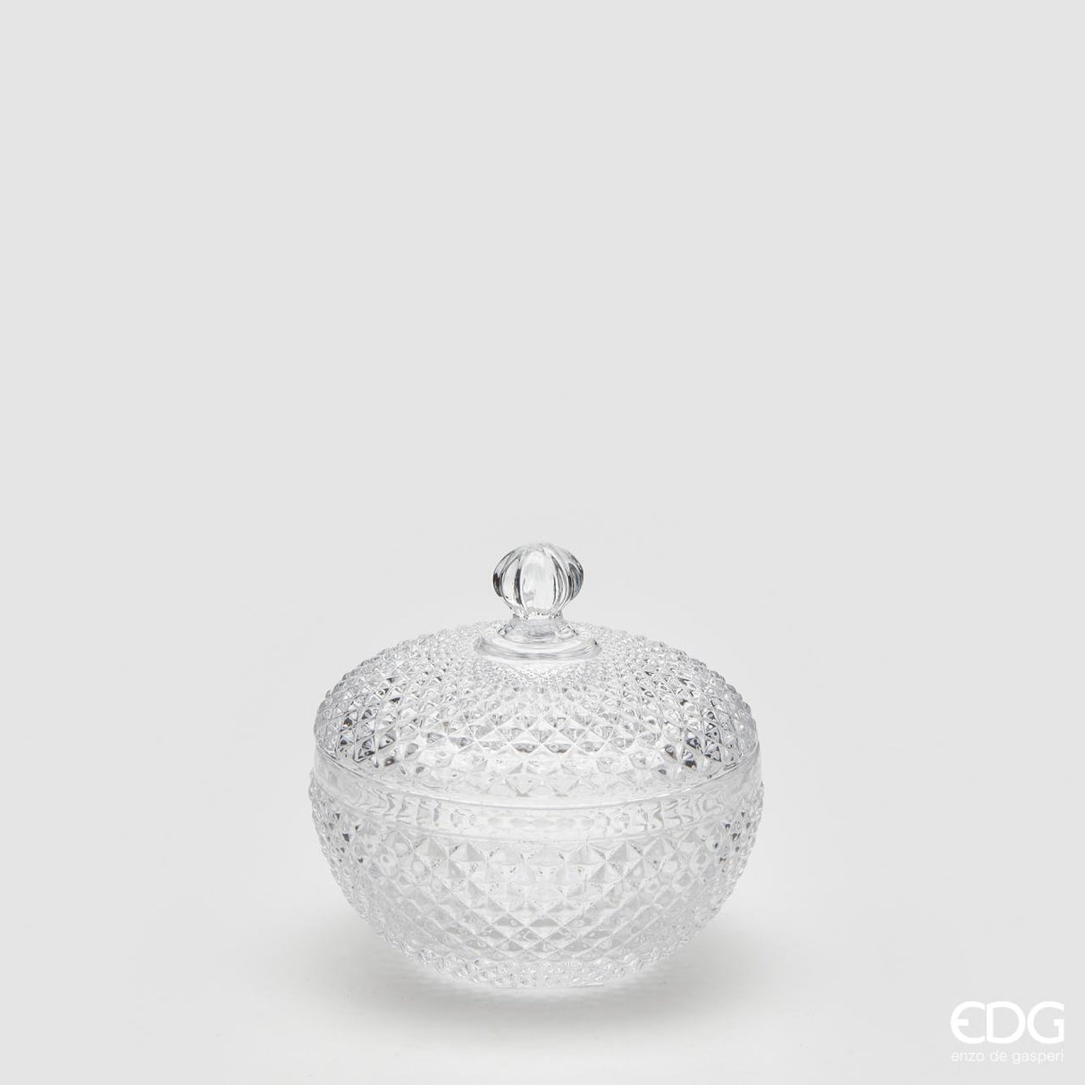 EDG Enzo De Gasperi Contenant Rond Rhombus H9 D9 Naturel Transparent