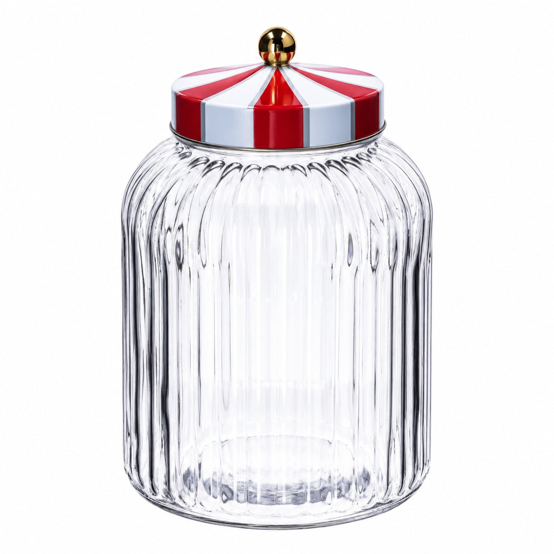Boîte en Verre Ad Trend Festive avec Couvercle en Étain Ø18xH29 cm – Conteneur Décoratif de Noël