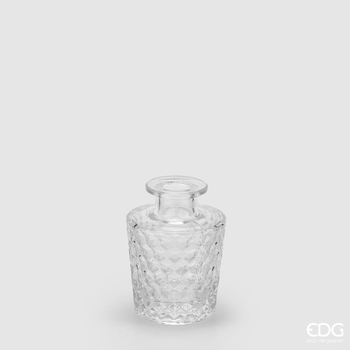 Vase bouteille évasé EDG Enzo De Gasperi Rhombus H10 D7 Naturel Transparent
