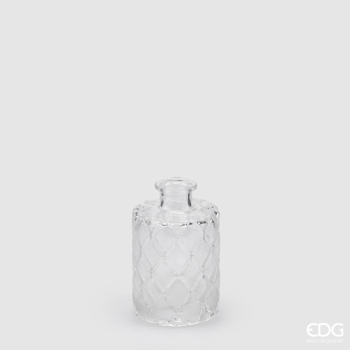 EDG Enzo De Gasperi Bottle Vase Rhombi H11 D7 Natural Transparent