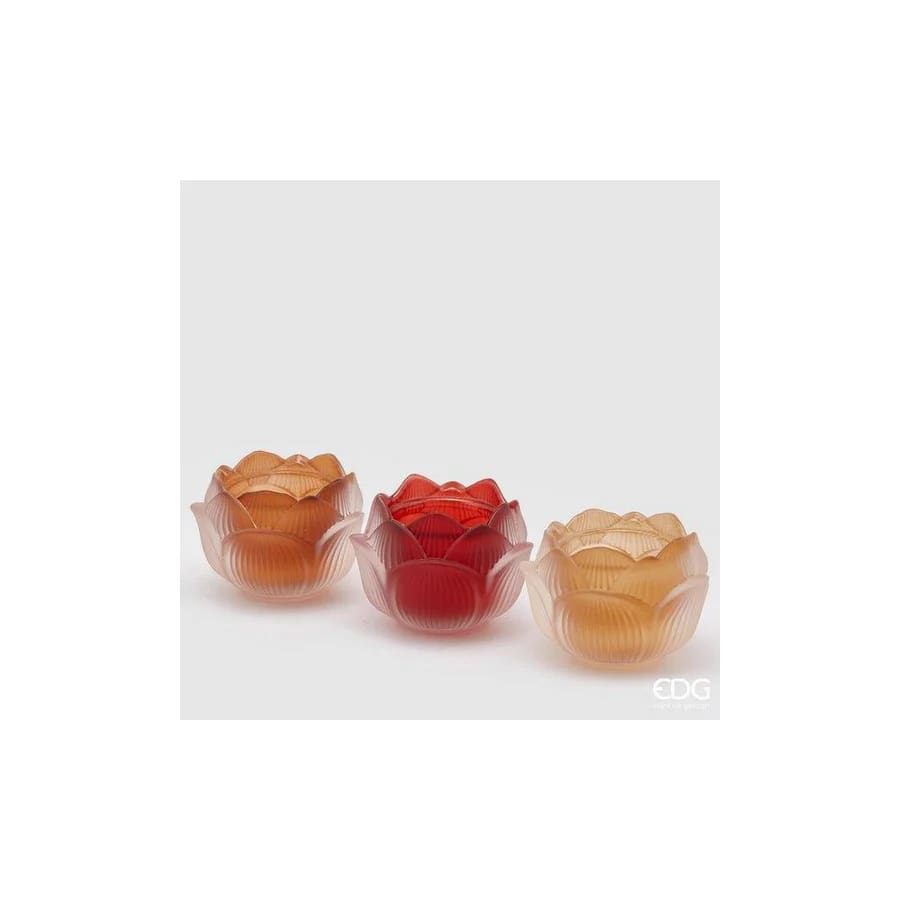 Bougeoir Lotus EDG Enzo De Gasperi H7,5 D10,5 Multicolore 3 pièces