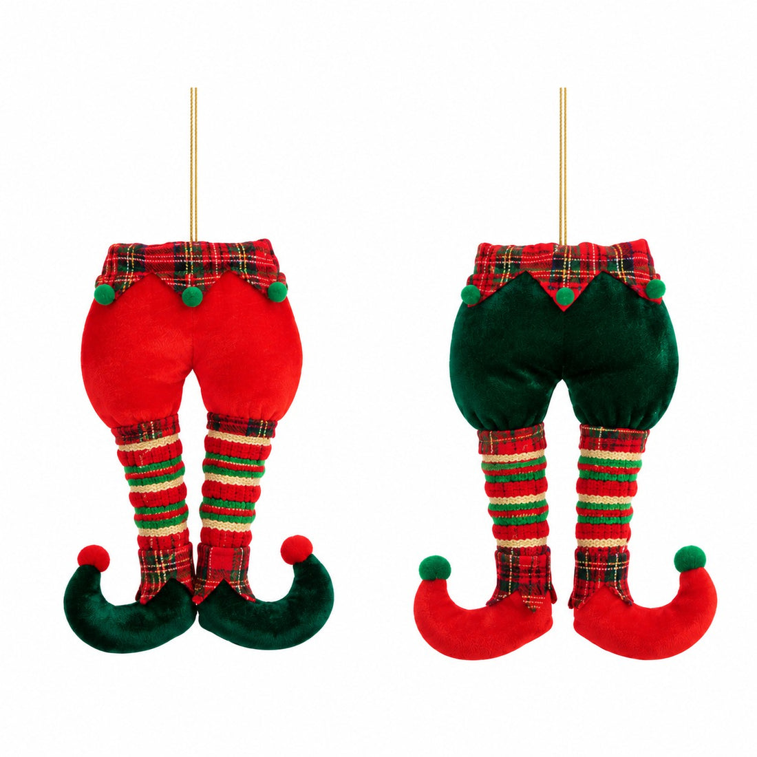 Ad Trend Décoration Noël Jambes d'Elfe Assortie 14x3xH34 cm 1 pcs – Décoration de Noël