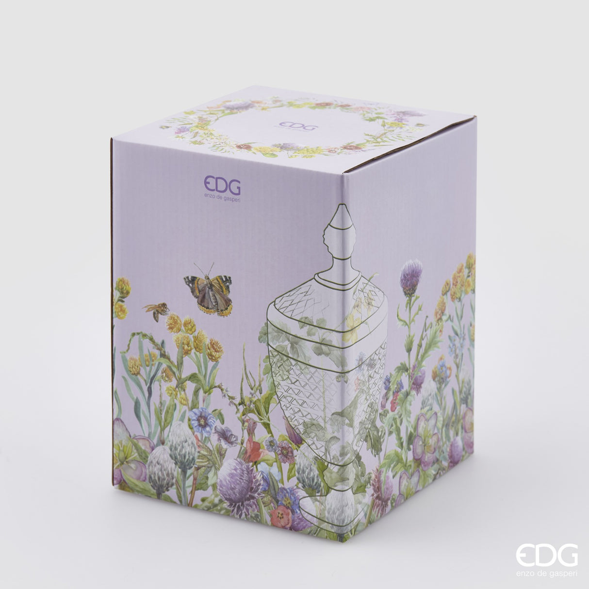 Potiche Pot à Tasse H 29 Cm P 15 Cm Naturel avec Boite