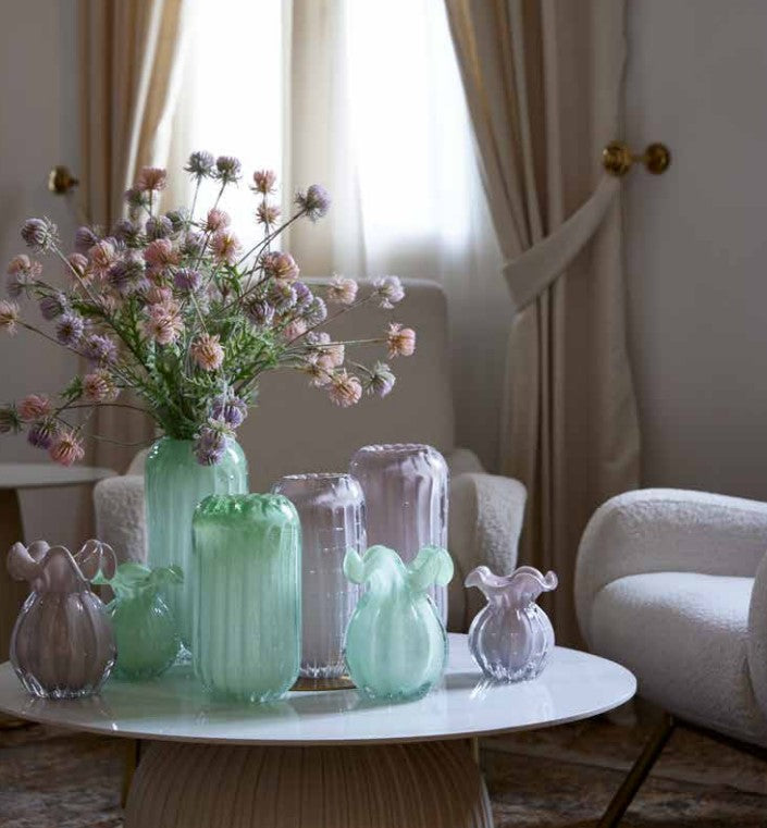 EDG Enzo De Gasperi Bag Vase H 12 Cm D 10 Cm Glass Pink